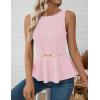 imageZESICA Peplum Tank Top for Women Trendy Summer 2026 Babydoll Sleeveless Business Casual Dressy Tops Work Shirt BlousePink