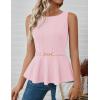 imageZESICA Peplum Tank Top for Women Trendy Summer 2026 Babydoll Sleeveless Business Casual Dressy Tops Work Shirt BlousePink