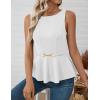 imageZESICA Peplum Tank Top for Women Trendy Summer 2026 Babydoll Sleeveless Business Casual Dressy Tops Work Shirt BlouseWhite