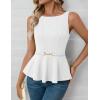 imageZESICA Peplum Tank Top for Women Trendy Summer 2026 Babydoll Sleeveless Business Casual Dressy Tops Work Shirt BlouseWhite