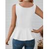 imageZESICA Peplum Tank Top for Women Trendy Summer 2026 Babydoll Sleeveless Business Casual Dressy Tops Work Shirt BlouseWhite
