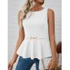 imageZESICA Peplum Tank Top for Women Trendy Summer 2026 Babydoll Sleeveless Business Casual Dressy Tops Work Shirt BlouseWhite