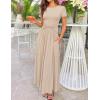 imageZESICA Womens 2026 Summer Short Sleeve Maxi Dresses Twist Front Wedding Guest Cocktail Flowy A Line Long DressApricot