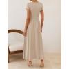 imageZESICA Womens 2026 Summer Short Sleeve Maxi Dresses Twist Front Wedding Guest Cocktail Flowy A Line Long DressApricot