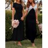 imageZESICA Womens 2026 Summer Short Sleeve Maxi Dresses Twist Front Wedding Guest Cocktail Flowy A Line Long DressBlack