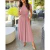 imageZESICA Womens 2026 Summer Short Sleeve Maxi Dresses Twist Front Wedding Guest Cocktail Flowy A Line Long DressPink