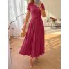 imageZESICA Womens 2026 Summer Short Sleeve Maxi Dresses Twist Front Wedding Guest Cocktail Flowy A Line Long DressRoseberry