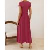imageZESICA Womens 2026 Summer Short Sleeve Maxi Dresses Twist Front Wedding Guest Cocktail Flowy A Line Long DressRoseberry