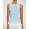imageZESICA Womens 2026 Summer V Neck Tank Tops Spring Sleeveless Lace Trim Ribbed Knit Casual Going Out Cami ShirtsLightblue
