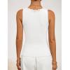 imageZESICA Womens 2026 Summer V Neck Tank Tops Spring Sleeveless Lace Trim Ribbed Knit Casual Going Out Cami ShirtsWhite