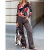imageZESICA Womens Floral Mesh Long Sleeve Tops 2026 Fall Cowl Neck Slim Fit Going Out Y2k Shirts Trendy Date Night OutfitsBlack