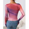 imageZESICA Womens Floral Mesh Long Sleeve Tops 2026 Fall Cowl Neck Slim Fit Going Out Y2k Shirts Trendy Date Night OutfitsPurple