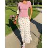imageZESICA Womens Short Sleeve Asymmetrical Neck Ruched Slim Fit T Shirts 2026 Summer Casul Trendy Clothes Y2K Going Out TopsPink