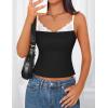 imageZESICA Womens Sleeveless Lace Camisole Tops Summer 2026 Spaghetti Strap Tank Top Y2k Sexy Going Out Trendy ShirtsBlack