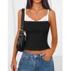 imageZESICA Womens Sleeveless Lace Camisole Tops Summer 2026 Spaghetti Strap Tank Top Y2k Sexy Going Out Trendy ShirtsBlack