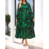 imageZESICA Womens Spring Floral Long Sleeve Maxi Dresses 2026 Casual Button Belted Chiffon Boho Wedding Guest Party DressDarkgreen