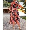 imageZESICA Womens Spring Floral Long Sleeve Maxi Dresses 2026 Casual Button Belted Chiffon Boho Wedding Guest Party DressOrange