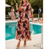 imageZESICA Womens Spring Floral Long Sleeve Maxi Dresses 2026 Casual Button Belted Chiffon Boho Wedding Guest Party DressOrange