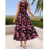 imageZESICA Womens Summer Boho Floral Sleeveless Midi Dress 2026 V Neck A Line Flowy Casual Beach Long Dresses with PocketsBlack