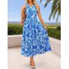 imageZESICA Womens Summer Boho Floral Sleeveless Midi Dress 2026 V Neck A Line Flowy Casual Beach Long Dresses with PocketsBlue