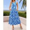 imageZESICA Womens Summer Boho Floral Sleeveless Midi Dress 2026 V Neck A Line Flowy Casual Beach Long Dresses with PocketsBlue