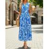 imageZESICA Womens Summer Boho Floral Sleeveless Midi Dress 2026 V Neck A Line Flowy Casual Beach Long Dresses with PocketsBlue