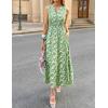 imageZESICA Womens Summer Boho Floral Sleeveless Midi Dress 2026 V Neck A Line Flowy Casual Beach Long Dresses with PocketsGreen