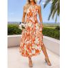 imageZESICA Womens Summer Boho Floral Sleeveless Midi Dress 2026 V Neck A Line Flowy Casual Beach Long Dresses with PocketsOrange