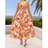 imageZESICA Womens Summer Boho Floral Sleeveless Midi Dress 2026 V Neck A Line Flowy Casual Beach Long Dresses with PocketsOrange