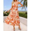 imageZESICA Womens Summer Boho Floral Sleeveless Midi Dress 2026 V Neck A Line Flowy Casual Beach Long Dresses with PocketsOrange