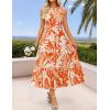 imageZESICA Womens Summer Boho Floral Sleeveless Midi Dress 2026 V Neck A Line Flowy Casual Beach Long Dresses with PocketsOrange
