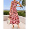 imageZESICA Womens Summer Boho Floral Sleeveless Midi Dress 2026 V Neck A Line Flowy Casual Beach Long Dresses with PocketsPink
