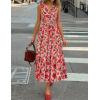 imageZESICA Womens Summer Boho Floral Sleeveless Midi Dress 2026 V Neck A Line Flowy Casual Beach Long Dresses with PocketsPink