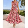 imageZESICA Womens Summer Boho Floral Sleeveless Midi Dress 2026 V Neck A Line Flowy Casual Beach Long Dresses with PocketsPink