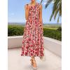 imageZESICA Womens Summer Boho Floral Sleeveless Midi Dress 2026 V Neck A Line Flowy Casual Beach Long Dresses with PocketsPink