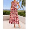 imageZESICA Womens Summer Boho Floral Sleeveless Midi Dress 2026 V Neck A Line Flowy Casual Beach Long Dresses with PocketsPink