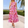 imageZESICA Womens Summer Boho Floral Sleeveless Midi Dress 2026 V Neck A Line Flowy Casual Beach Long Dresses with PocketsRose