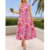 imageZESICA Womens Summer Boho Floral Sleeveless Midi Dress 2026 V Neck A Line Flowy Casual Beach Long Dresses with PocketsRose