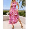 imageZESICA Womens Summer Boho Floral Sleeveless Midi Dress 2026 V Neck A Line Flowy Casual Beach Long Dresses with PocketsRose