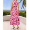 imageZESICA Womens Summer Boho Floral Sleeveless Midi Dress 2026 V Neck A Line Flowy Casual Beach Long Dresses with PocketsRose