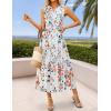 imageZESICA Womens Summer Boho Floral Sleeveless Midi Dress 2026 V Neck A Line Flowy Casual Beach Long Dresses with PocketsWhite