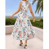 imageZESICA Womens Summer Boho Floral Sleeveless Midi Dress 2026 V Neck A Line Flowy Casual Beach Long Dresses with PocketsWhite