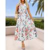 imageZESICA Womens Summer Boho Floral Sleeveless Midi Dress 2026 V Neck A Line Flowy Casual Beach Long Dresses with PocketsWhite