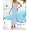 imageZESICA Womens Summer Floral Spaghtti Straps Midi Dress 2026 Bodycon Sleeveless Square Neck Casual Beach Long DressesBlue