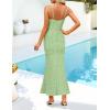 imageZESICA Womens Summer Floral Spaghtti Straps Midi Dress 2026 Bodycon Sleeveless Square Neck Casual Beach Long DressesGreen