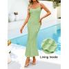 imageZESICA Womens Summer Floral Spaghtti Straps Midi Dress 2026 Bodycon Sleeveless Square Neck Casual Beach Long DressesGreen