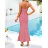 imageZESICA Womens Summer Floral Spaghtti Straps Midi Dress 2026 Bodycon Sleeveless Square Neck Casual Beach Long DressesPink