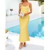 imageZESICA Womens Summer Floral Spaghtti Straps Midi Dress 2026 Bodycon Sleeveless Square Neck Casual Beach Long DressesYellow