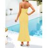 imageZESICA Womens Summer Floral Spaghtti Straps Midi Dress 2026 Bodycon Sleeveless Square Neck Casual Beach Long DressesYellow