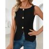 imageZESICA Womens Summer Sleeveless Suit Vest 2026 Boat Neck Button Down Formal Business Casual Trendy Work Blazer WaistcoatBlack